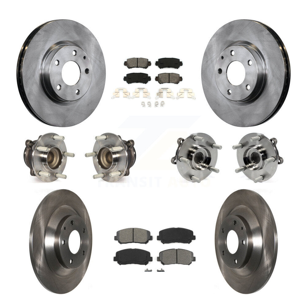 Hub Bearing Brake Rotor & Pad Front Rear Kit (10Pc) For 2013-2015 Mazda CX-5 FWD