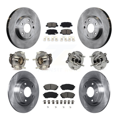 Hub Bearing Assembly Disc Brake Rotor And Pads Front Rear Kit (10Pc) For Mazda 6