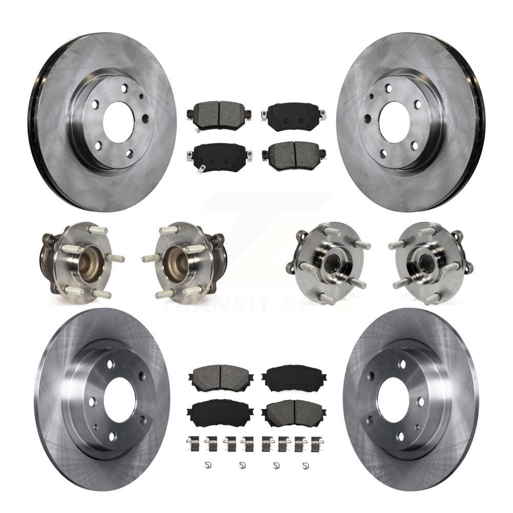 Hub Bearing Disc Brake Rotor And Pad Front Rear Kit (10Pc) For 2016-2018 Mazda 6