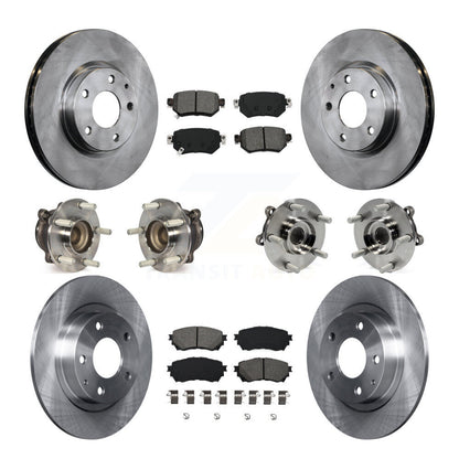 Hub Bearing Disc Brake Rotor And Pad Front Rear Kit (10Pc) For 2016-2018 Mazda 6