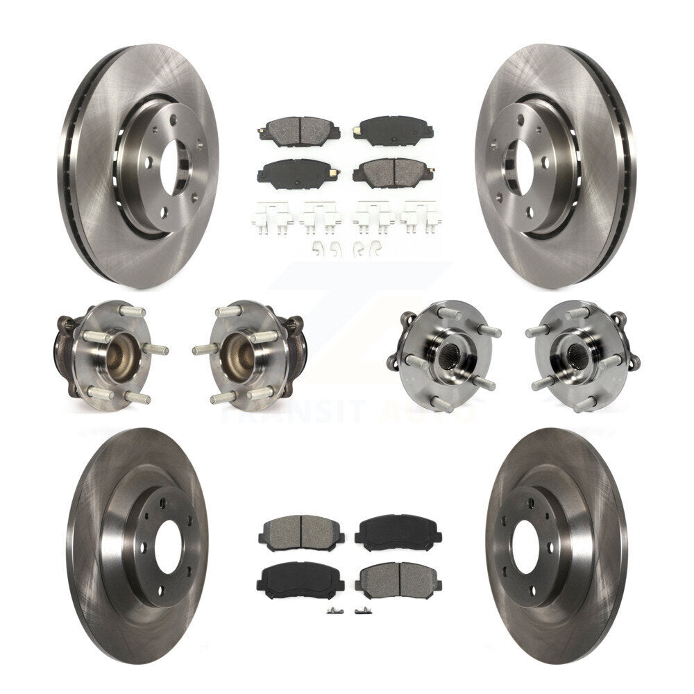 Hub Bearings Disc Brake Rotors And Pads Front Rear Kit (10Pc) For Mazda CX-5