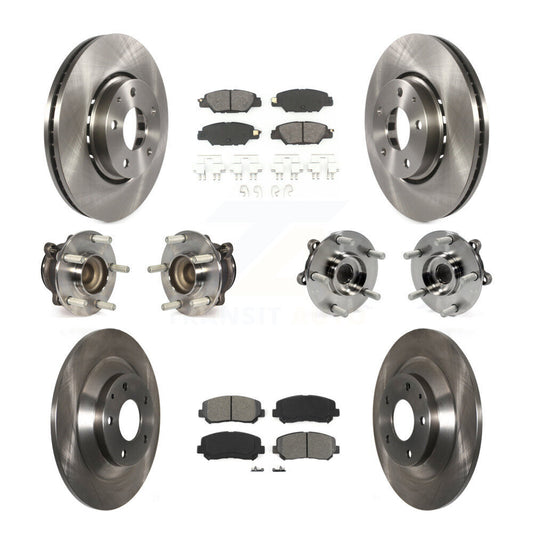 Hub Bearings Disc Brake Rotors And Pads Front Rear Kit (10Pc) For Mazda CX-5