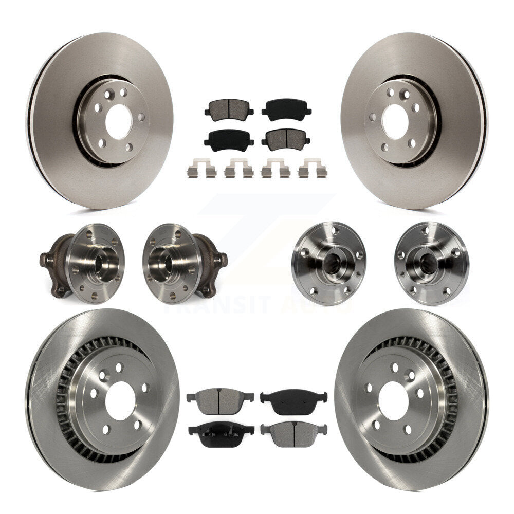 Hub Bearing Brake Rotor & Pad Front Rear Kit (10Pc) For 2010-2015 Volvo XC60 AWD