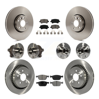 Hub Bearing Brake Rotor & Pad Front Rear Kit (10Pc) For 2010-2015 Volvo XC60 AWD