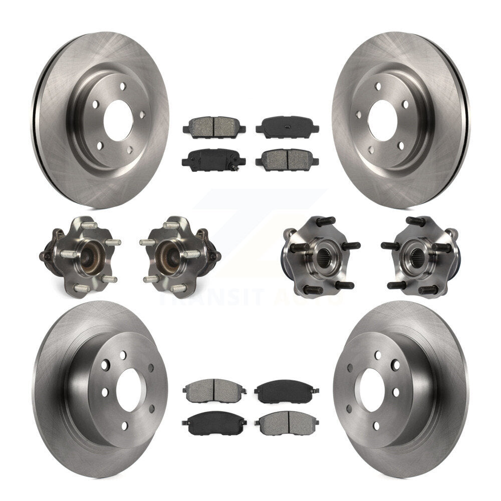 Hub Bearing Brake Rotor Pad Front Rear Kit (10Pc) For Nissan Sentra Turbocharged