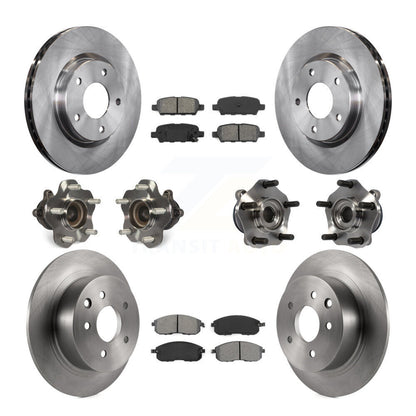 Hub Bearings Disc Brake Rotors And Pads Front Rear Kit (10Pc) For Nissan Sentra
