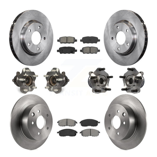 Hub Bearings Disc Brake Rotors And Pads Front Rear Kit (10Pc) For Nissan Sentra