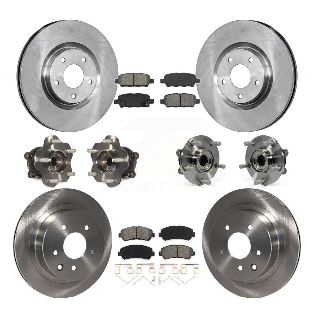 Hub Bearings Disc Brake Rotors And Pads Front Rear Kit (10Pc) For Nissan Juke