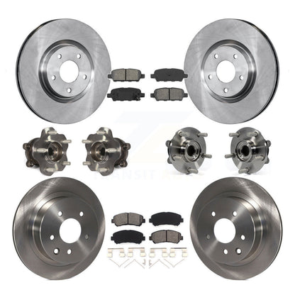 Hub Bearings Disc Brake Rotors And Pads Front Rear Kit (10Pc) For Nissan Juke