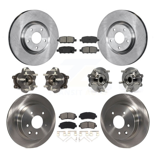 Hub Bearings Disc Brake Rotors And Pads Front Rear Kit (10Pc) For Nissan Juke