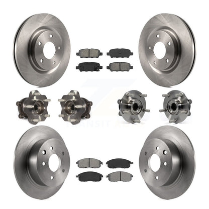 Hub Bearings Disc Brake Rotors And Pads Front Rear Kit (10Pc) For Nissan Juke