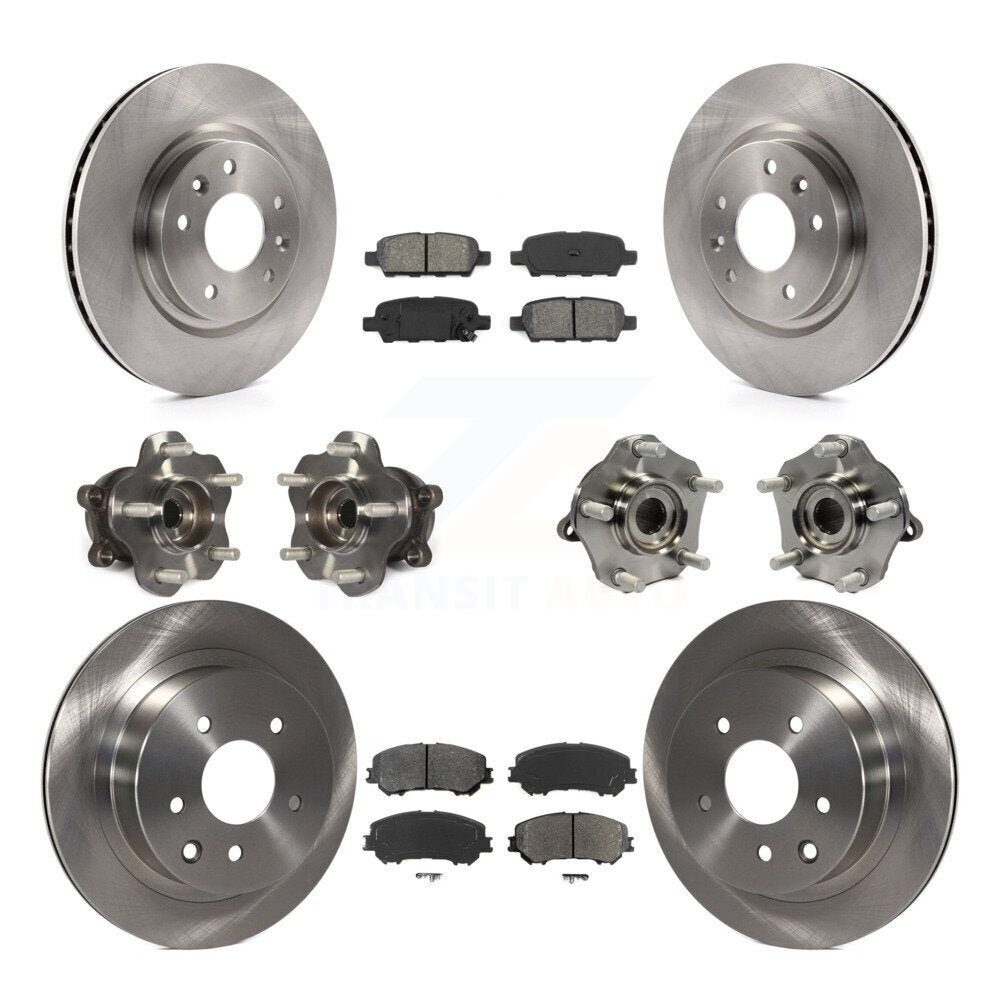 Hub Bearing Brake Rotor Pad Front Rear Kit (10Pc) For Nissan Rogue Sport Qashqai