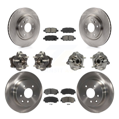 Hub Bearing Brake Rotor Pad Front Rear Kit (10Pc) For Nissan Rogue Sport Qashqai