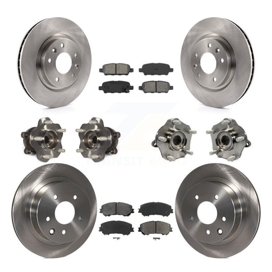 Hub Bearing Brake Rotor Pad Front Rear Kit (10Pc) For Nissan Rogue Sport Qashqai