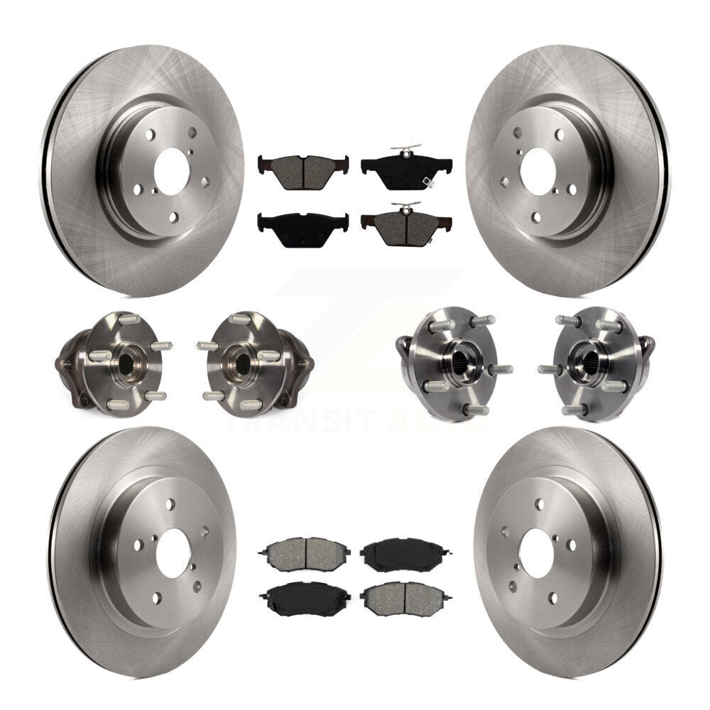Hub Bearing Disc Brake Rotor Pad Front Rear Kit (10Pc) For Subaru Outback Legacy