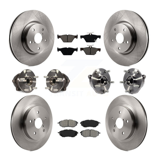Hub Bearing Disc Brake Rotor Pad Front Rear Kit (10Pc) For Subaru Outback Legacy
