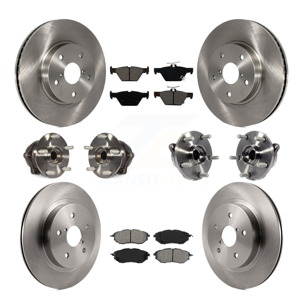 Hub Bearing Brake Rotor & Pads Front Rear Kit (10Pc) For 2015 Subaru Legacy 2.5L