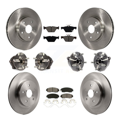 Hub Bearing Brake Rotor & Pad Front Rear Kit (10Pc) For 16-19 Subaru Legacy 2.5L