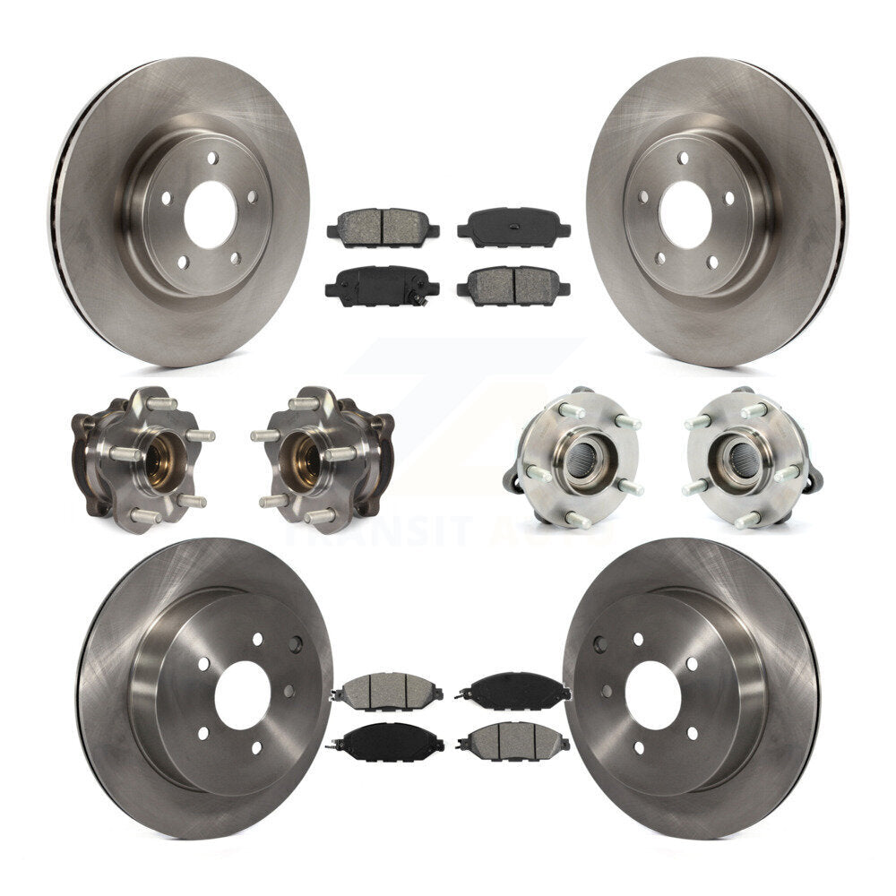 Hub Bearing Brake Rotor & Pad Front Rear Kit (10Pc) For Nissan Pathfinder Murano