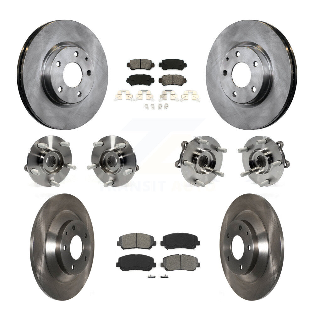 Hub Bearing Brake Rotor & Pad Front Rear Kit (10Pc) For 2013-2015 Mazda CX-5 AWD