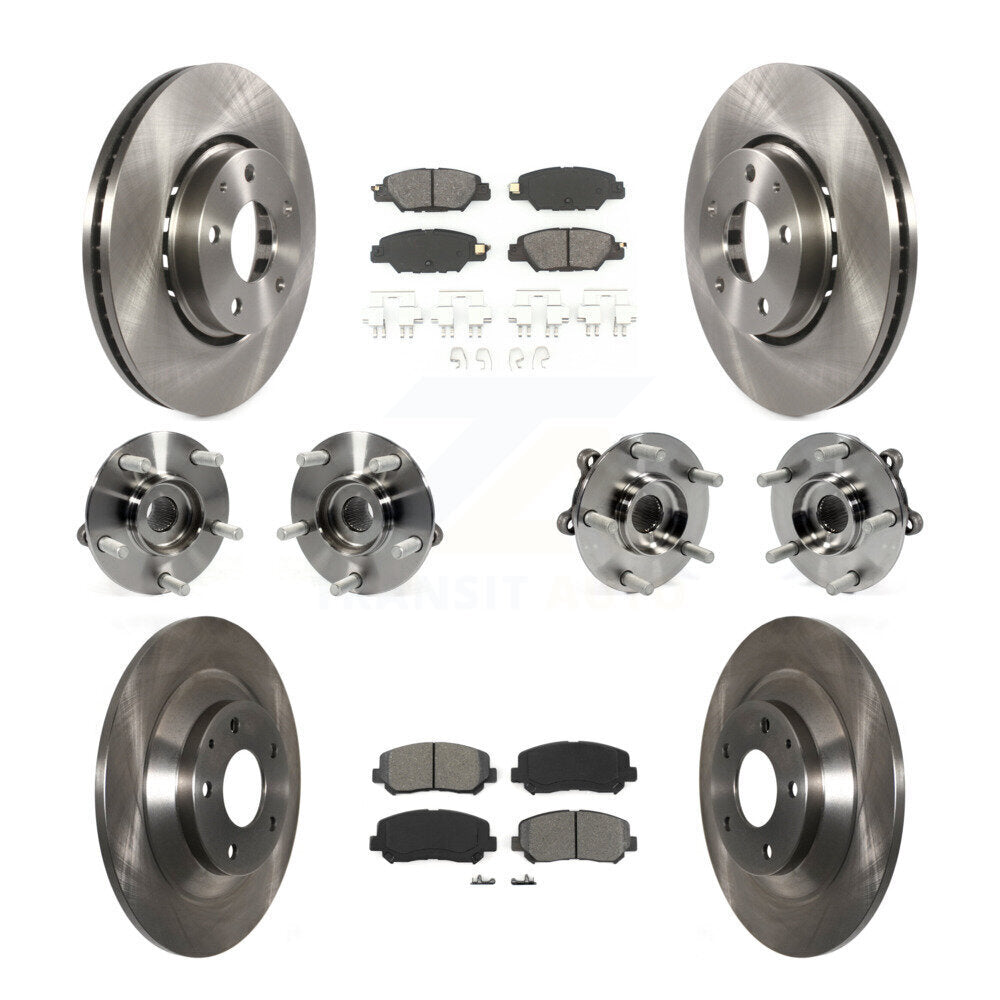 Hub Bearings Disc Brake Rotors And Pads Front Rear Kit (10Pc) For Mazda CX-5