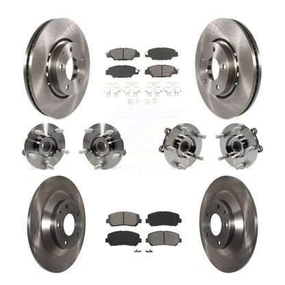 Hub Bearings Disc Brake Rotors And Pads Front Rear Kit (10Pc) For Mazda CX-5