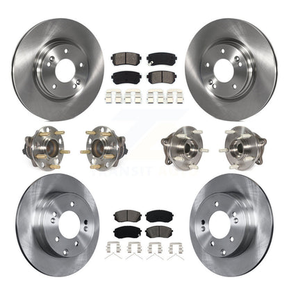 Hub Bearing Brake Rotor Pads Front Rear Kit (10Pc) For Hyundai Sonata GAS engine