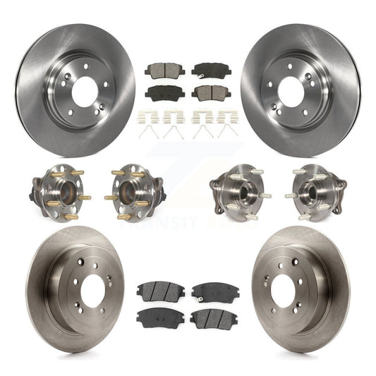 Hub Bearing Disc Brake Rotor & Pads Front Rear Kit (10Pc) For Hyundai Tucson Kia