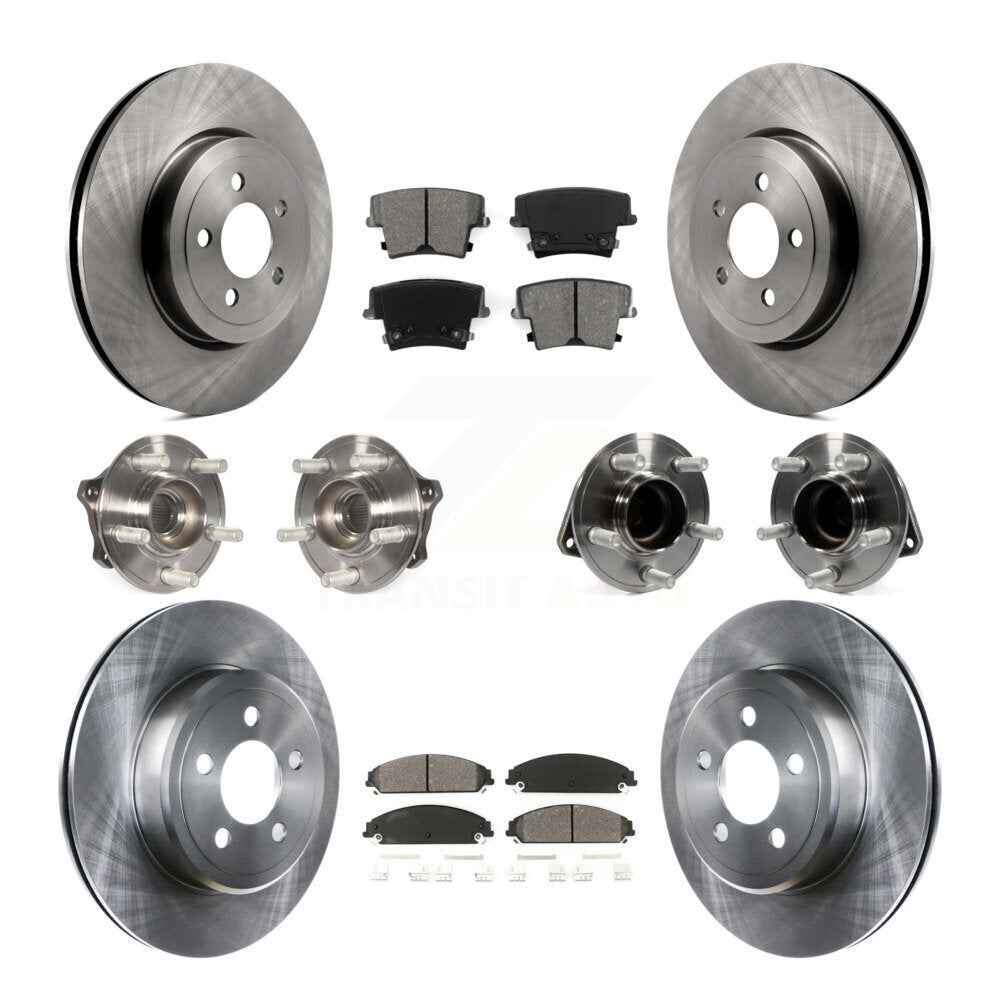 Hub Bearing Brake Rotor & Pad Front Rear Kit (10Pc) For Dodge Charger Challenger