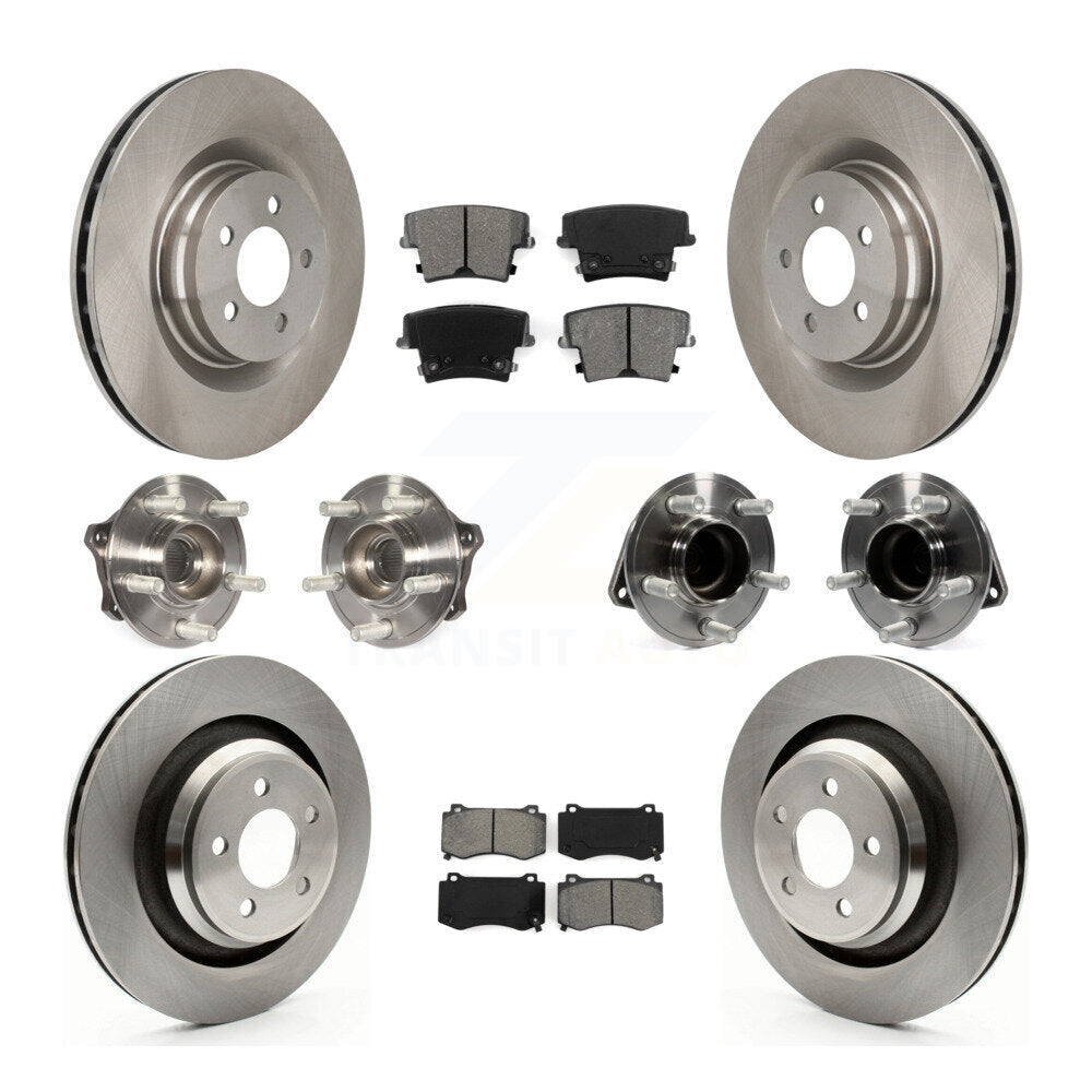 Hub Bearings Disc Brake Rotors And Pads Front Rear Kit (10Pc) For Dodge Charger
