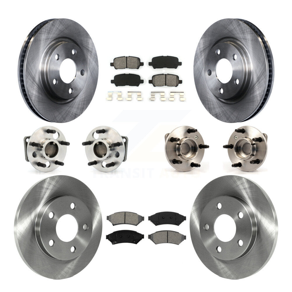 Hub Bearing Brake Rotor & Pad Front Rear Kit (10Pc) For Pontiac Grand Prix Buick