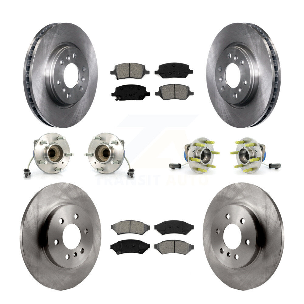 Hub Bearing Brake Rotor Pad Front Rear Kit (10Pc) For Saturn Relay 3 Hole Flange