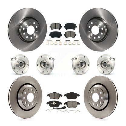 Hub Bearing Brake Rotor & Pad Front Rear Kit (10Pc) For Volkswagen Passat CC AWD