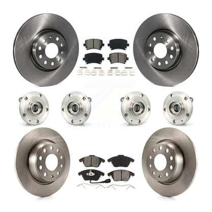 Hub Bearing Brake Rotor Pads Front Rear Kit (10Pc) For Volkswagen Passat Audi CC
