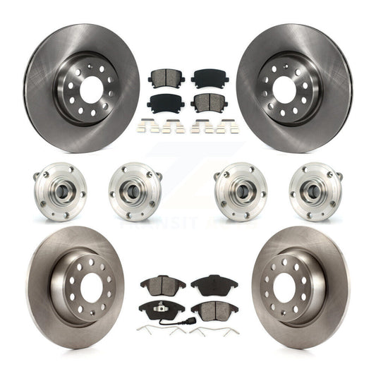 Hub Bearing Brake Rotor Pads Front Rear Kit (10Pc) For Volkswagen Passat Audi CC
