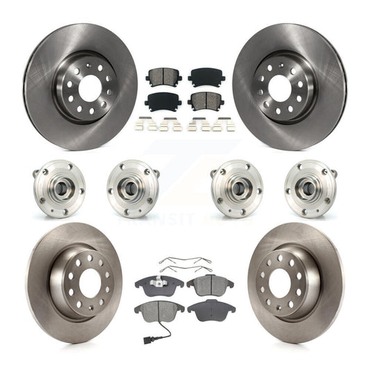 Hub Bearing Brake Rotor Pads Front Rear Kit (10Pc) For Volkswagen Tiguan Audi Q3