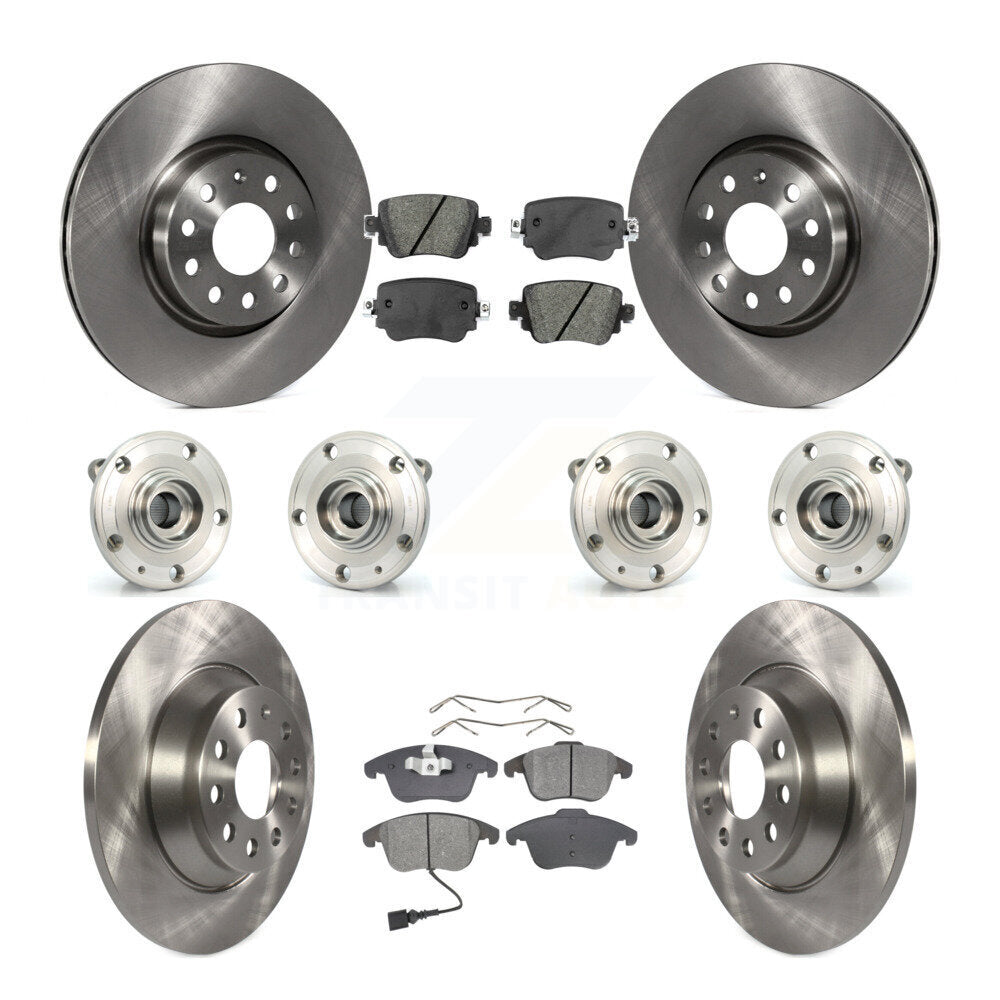 Hub Bearing Disc Brake Rotors And Pads Front Rear Kit (10Pc) For Audi Q3 Quattro