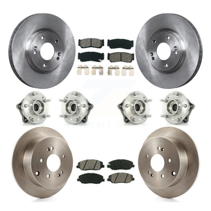 Hub Bearing Brake Rotor Pad Front Rear Kit (10Pc) For 07-09 Hyundai Santa Fe AWD