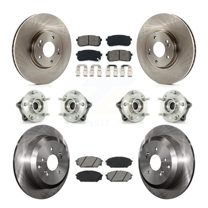 Hub Bearing Brake Rotor Pad Front Rear Kit (10Pc) For 07-12 Hyundai Veracruz AWD
