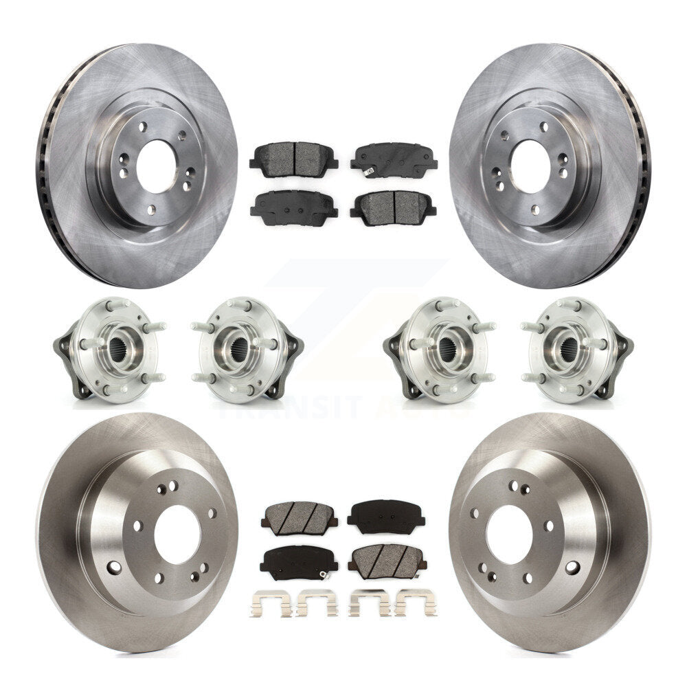Hub Bearing Brake Rotor Pads Front Rear Kit (10Pc) For 2014-2015 Kia Sorento AWD