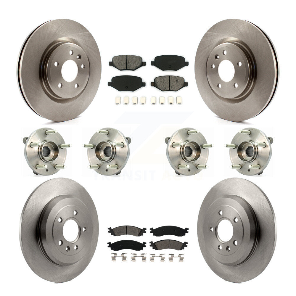 Hub Bearing Brake Rotor Pads Front Rear Kit (10Pc) For 2010-2012 Ford Taurus SHO