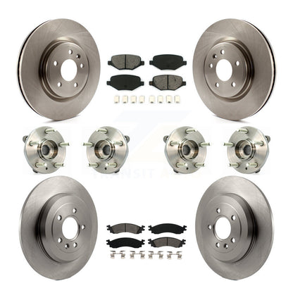 Hub Bearing Brake Rotor Pads Front Rear Kit (10Pc) For 2010-2012 Ford Taurus SHO