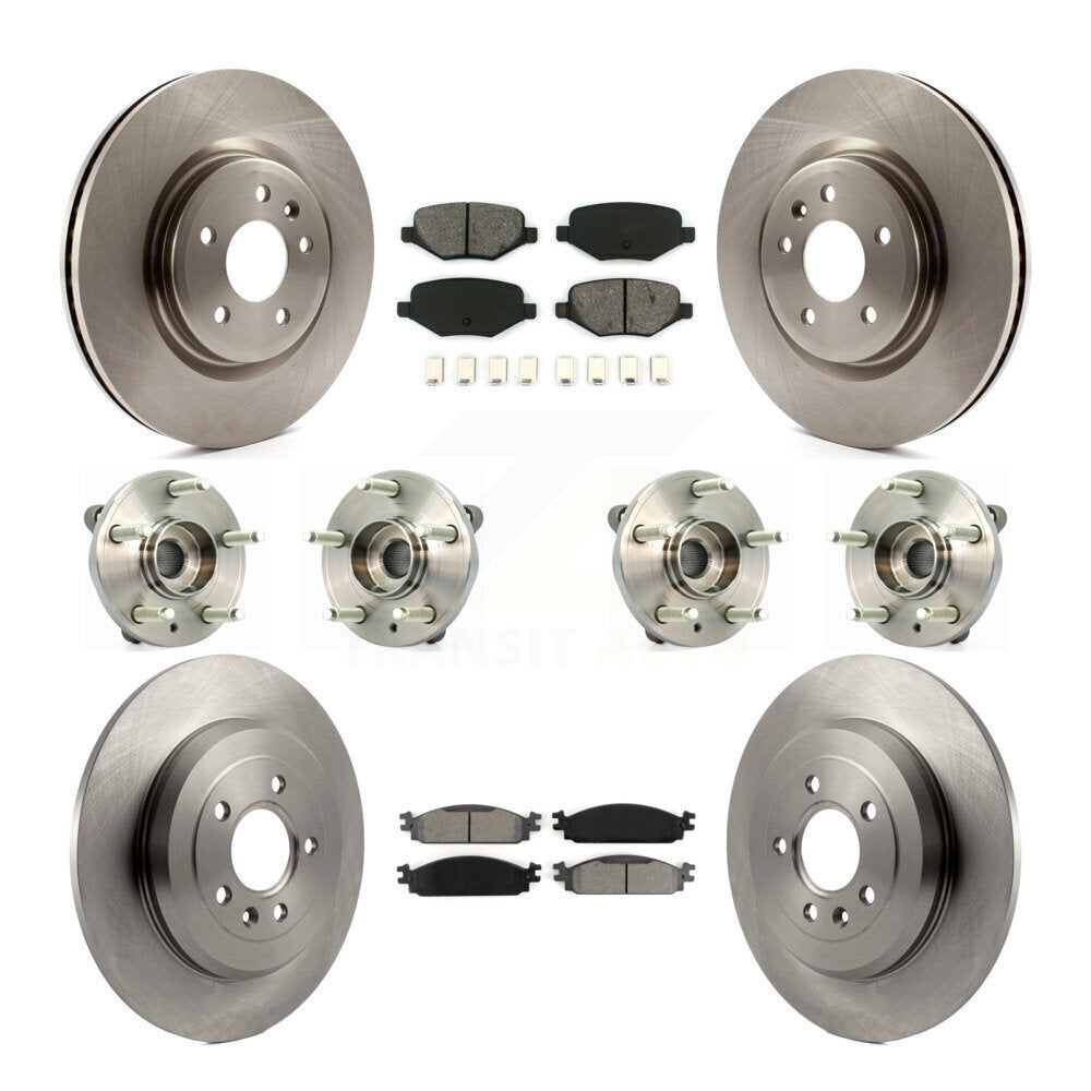 Hub Bearing Disc Brake Rotor Pad Front Rear Kit (10Pc) For 2009-2010 Lincoln MKS