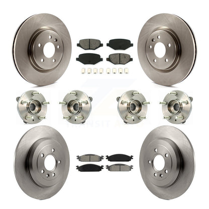 Hub Bearing Disc Brake Rotor Pad Front Rear Kit (10Pc) For 2009-2010 Lincoln MKS