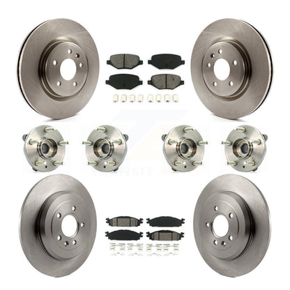 Hub Bearing Brake Rotor & Pad Front Rear Kit (10Pc) For Ford Flex Taurus Lincoln