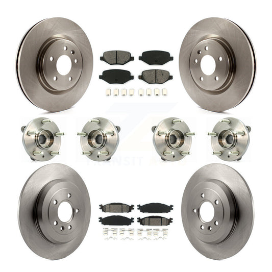 Hub Bearing Brake Rotor & Pad Front Rear Kit (10Pc) For Ford Flex Taurus Lincoln