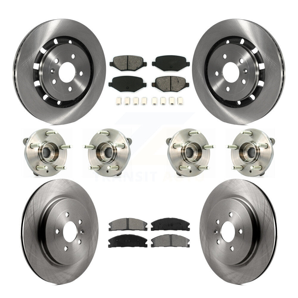 Hub Bearing Brake Rotor & Pad Front Rear Kit (10Pc) For Ford Flex Lincoln Taurus