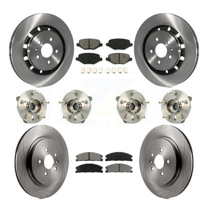 Hub Bearing Brake Rotor & Pad Front Rear Kit (10Pc) For Ford Flex Lincoln Taurus