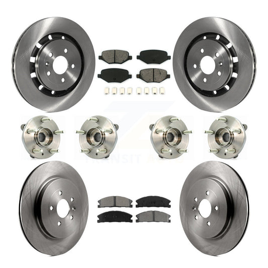 Hub Bearing Brake Rotor & Pad Front Rear Kit (10Pc) For Ford Flex Lincoln Taurus