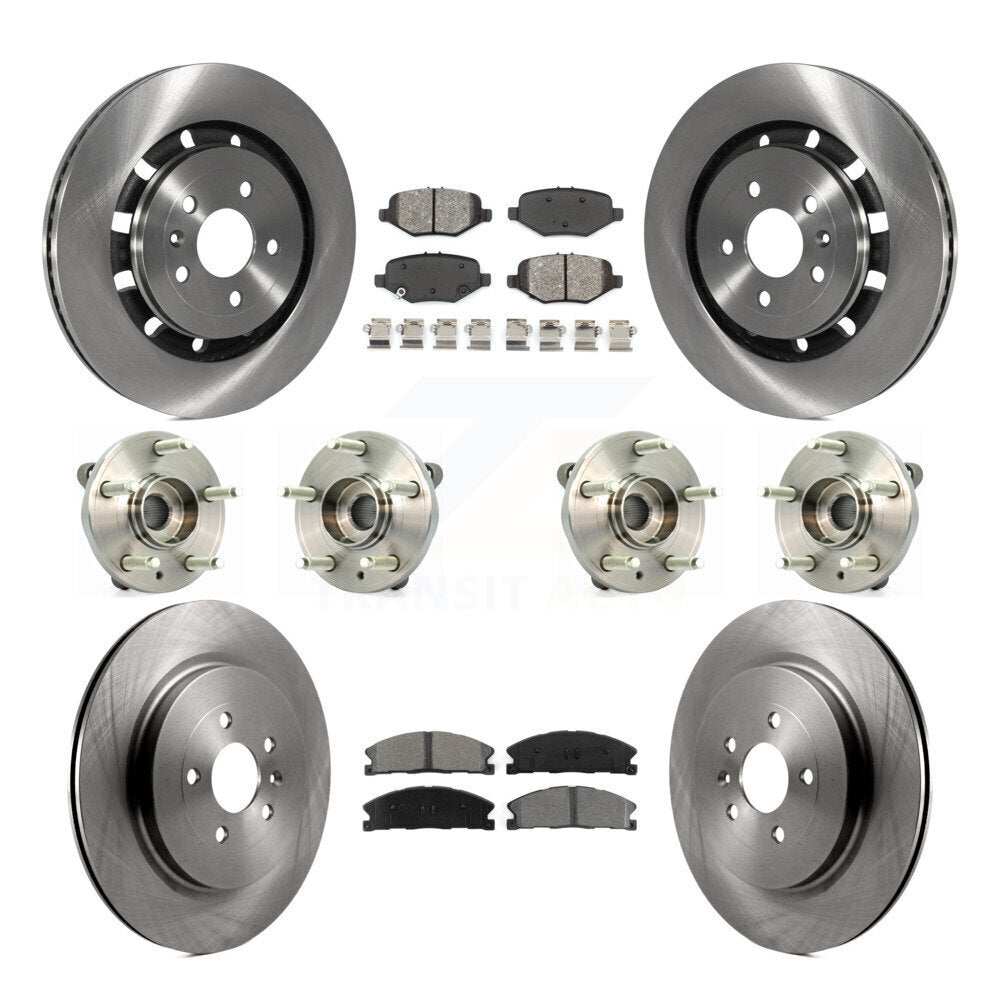 Hub Bearing Brake Rotor & Pad Front Rear Kit (10Pc) For Ford Flex Taurus Lincoln